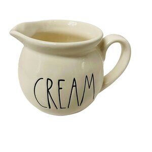 Rae Dunn Cream Jug Artisan Collection WhiteBy Magenta 7" x 4"